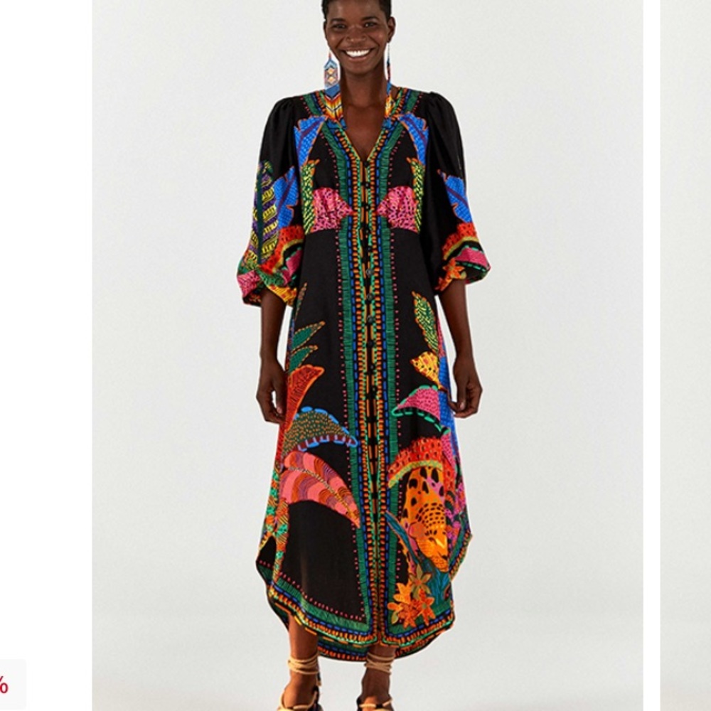 FARM RIO  Black cool leopards dress